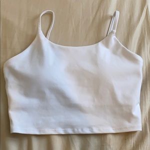 White crop tank with bra
